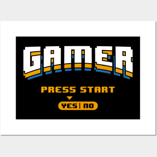 Gamer Press Yes To Start Posters and Art